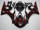Noir Rouge Flamme Carénage Yamaha R6 2003-2005 Noir Rouge Flamme Carénage Yamaha R6 2003-2005