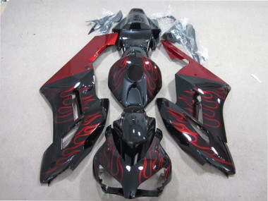 Noir Rouge Flamme Carénages Honda CBR 1000 RR 2004-2005
