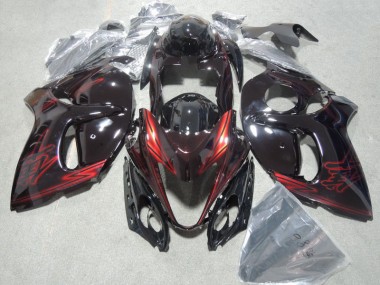 Noir Rouge Kit Carénages & Plastique Suzuki GSXR 1300 Hayabusa 2008-2019