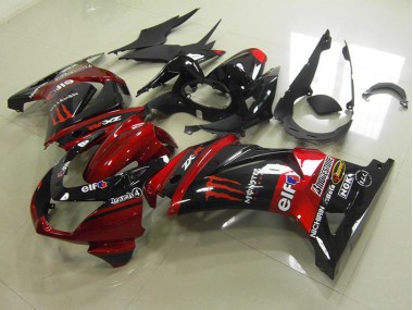 Noir Rouge Monster Carénages Kawasaki ZX 250R 2008-2012