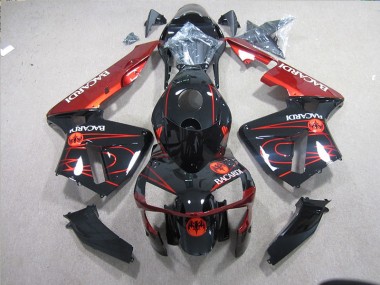 Noir Rouge Racardi Carénage Kawasaki ZX10R 2003-2005