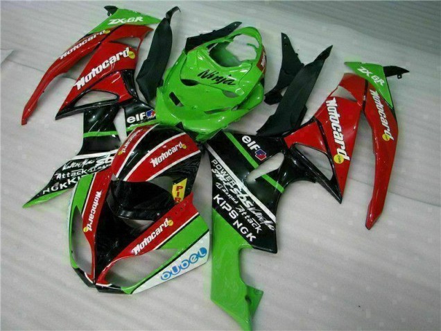 Noir Rouge Vert card Carénage Kawasaki ZX6R 2009-2012 Noir Rouge Vert card Carénage Kawasaki ZX6R 2009-2012