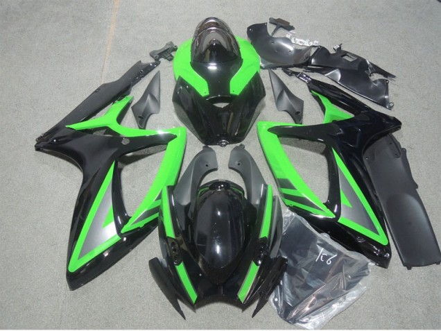 Noir Vert Carénages Suzuki GSXR 600 K6 2006-2007 Noir Vert Carénages Suzuki GSXR 600 K6 2006-2007