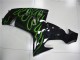 Noir Vert Flamme Carénage Kawasaki ZX10R 2006-2007 Noir Vert Flamme Carénage Kawasaki ZX10R 2006-2007