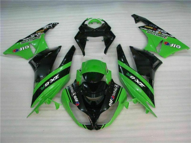 Noir Vert Kit Carénages Kawasaki ZX6R 2009-2012 Noir Vert Kit Carénages Kawasaki ZX6R 2009-2012