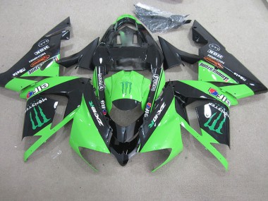 Noir Vert Monster Carénage Kawasaki ZX10R 2003-2005