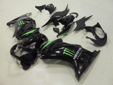 Noir Vert Monster Énergie Carénage Kawasaki ZX 250R 2008-2012