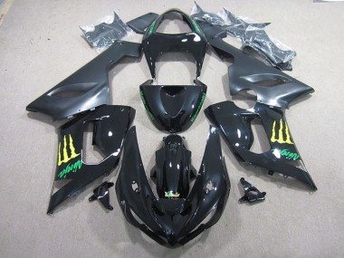 Noir Vert Ninja Carénage Kawasaki ZX6R 2005-2006