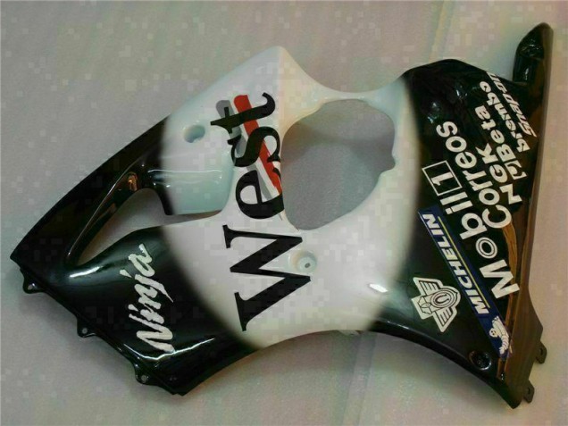 Noir West Ninja Carénage Kawasaki ZX6R 2000-2002 Noir West Ninja Carénage Kawasaki ZX6R 2000-2002