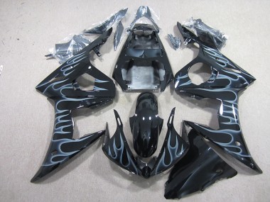 Noir avec Flamme Carénage Yamaha R6 2003-2005