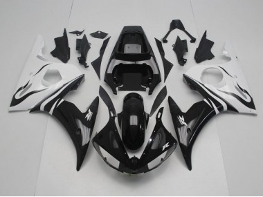 Noir et Blanc Carénage Yamaha R6 2003-2005