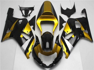 Or Noir Carénage Suzuki GSXR 600 / 750 K1 K2 K3 2001-2003