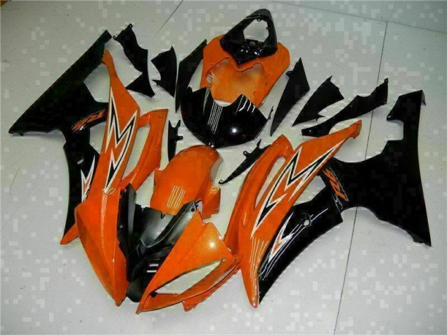 Orange Noir Carénage Yamaha R6 2008-2016 Orange Noir Carénage Yamaha R6 2008-2016