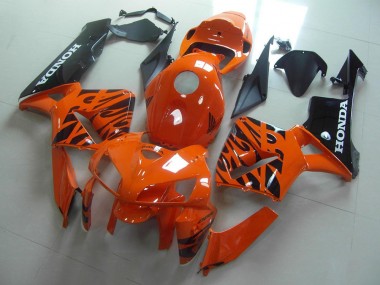Orange Noir Flamme Carénage Honda CBR 600 RR 2005-2006