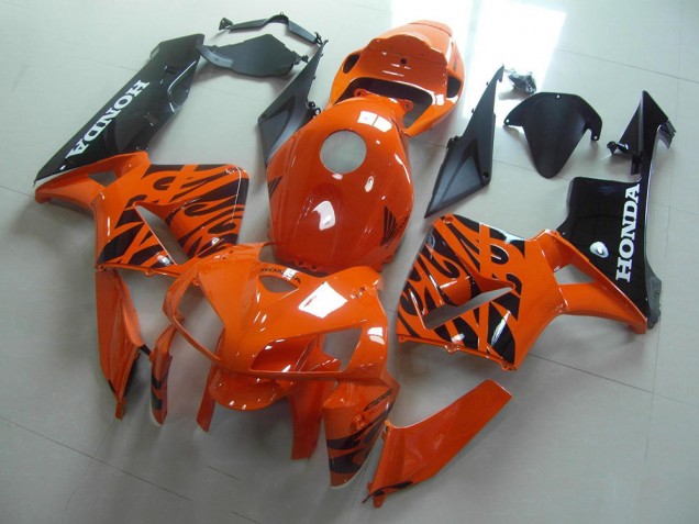 Orange Noir Flamme Carénage Honda CBR 600 RR 2005-2006 Orange Noir Flamme Carénage Honda CBR 600 RR 2005-2006