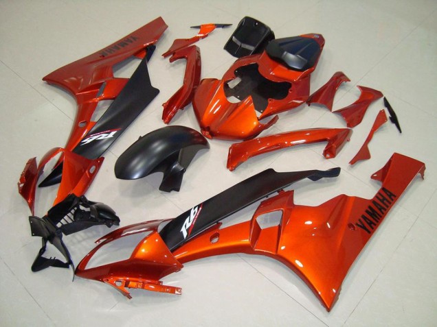 Orange Noir Mat Carénage Yamaha R6 2006-2007 Orange Noir Mat Carénage Yamaha R6 2006-2007