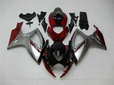 Rouge Argent Carénage Suzuki GSXR 600 / 750 K6 2006-2007