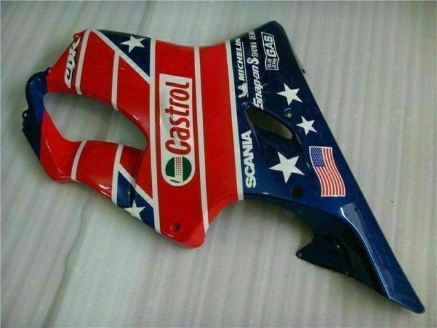 Rouge Blanc Bleu Castrol Cycle World Carénage Honda CBR 600 F4i 2001-2003 Rouge Blanc Bleu Castrol Cycle World Carénage Honda CBR 600 F4i 2001-2003