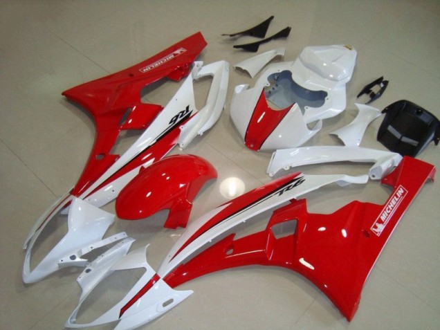 Rouge Blanc Carénage Yamaha R6 2006-2007 Rouge Blanc Carénage Yamaha R6 2006-2007