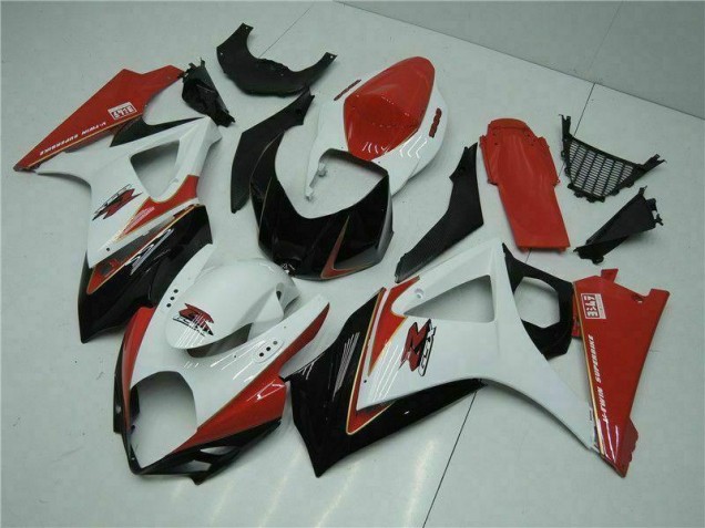 Rouge Blanc Carénages Suzuki GSXR 1000 K7 2007-2008 Rouge Blanc Carénages Suzuki GSXR 1000 K7 2007-2008