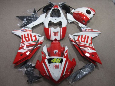 Rouge Blanc Fiat 46 Carénage Yamaha R1 2007-2008