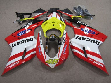 Rouge Blanc Generali 46 Carénage Ducati 1098 848 2007-2014