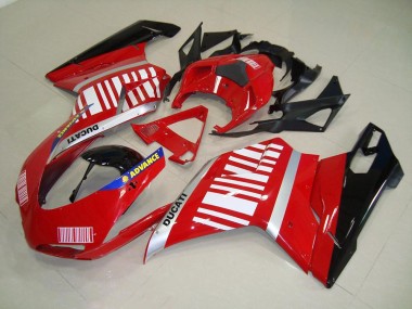 Rouge Blanc Kit Carénages Complet Ducati 848 1098 1198 2007-2014
