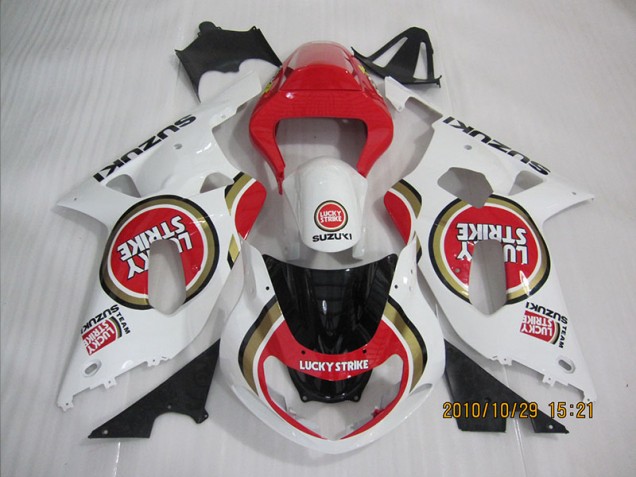 Rouge Blanc Lucky Strike Carénage Suzuki GSXR 600 K1 K2 K3 2001-2003 Rouge Blanc Lucky Strike Carénage Suzuki GSXR 600 K1 K2 K3 2001-2003