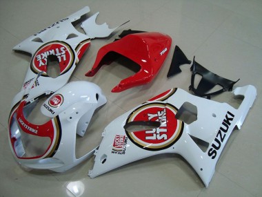Rouge Blanc Lucky Strike Carénage Suzuki GSXR 750 K1 K2 K3 2001-2003