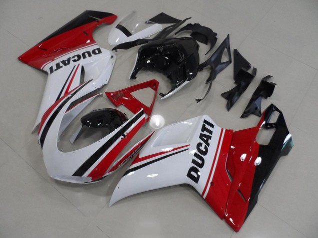 Rouge Blanc Noir Carénage Ducati 848 1098 1198 2007-2014 Rouge Blanc Noir Carénage Ducati 848 1098 1198 2007-2014