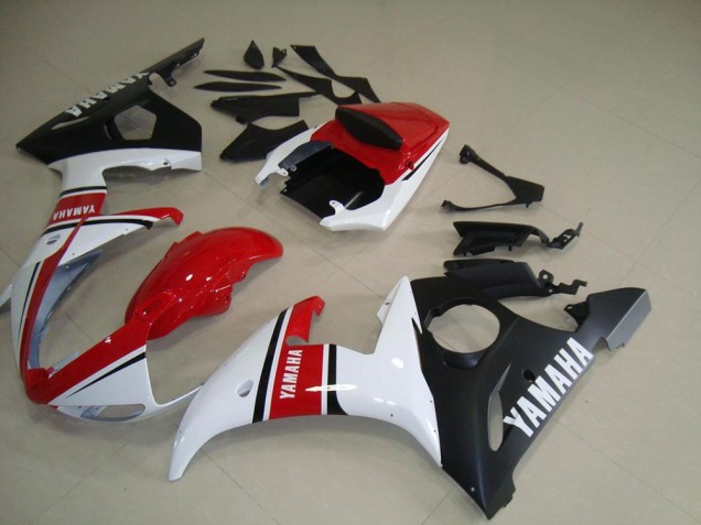 Rouge Blanc Noir Mat Carénage Yamaha R6 2003-2005 Rouge Blanc Noir Mat Carénage Yamaha R6 2003-2005