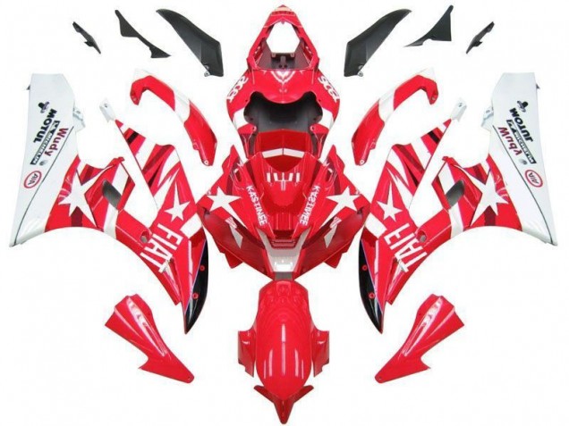 Rouge Blanc Star Fiat Carénage Yamaha R6 2006-2007 Rouge Blanc Star Fiat Carénage Yamaha R6 2006-2007