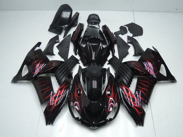 Rouge Flamme Carénage Kawasaki ZX14R ZZR 1400 2006-2011 Rouge Flamme Carénage Kawasaki ZX14R ZZR 1400 2006-2011
