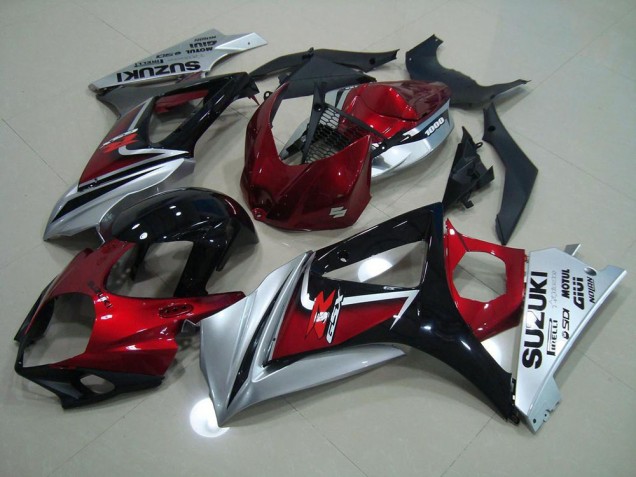 Rouge Noir Argent Carénages Suzuki GSXR 1000 K7 2007-2008 Rouge Noir Argent Carénages Suzuki GSXR 1000 K7 2007-2008
