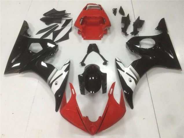 Rouge Noir Blanc Carénage Yamaha R6 2003-2005 Rouge Noir Blanc Carénage Yamaha R6 2003-2005