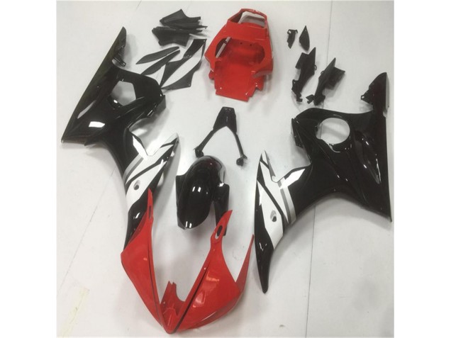 Rouge Noir Blanc Carénage Yamaha R6 2003-2005 Rouge Noir Blanc Carénage Yamaha R6 2003-2005