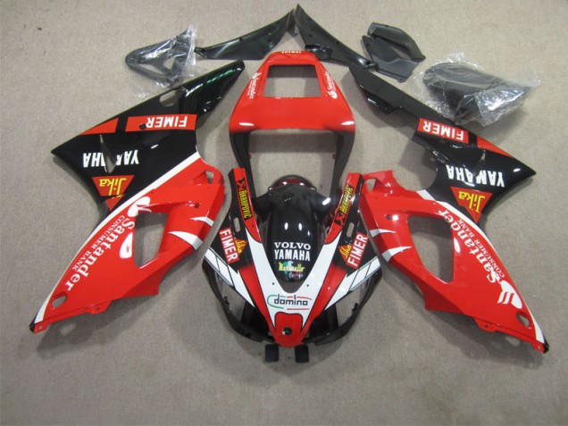 Rouge Noir Blanc Santander Carénage Yamaha R1 1998-1999 Rouge Noir Blanc Santander Carénage Yamaha R1 1998-1999