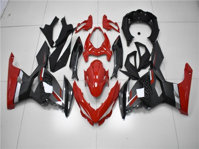 Rouge Noir Carénage Kawasaki EX400 2018-2023 Rouge Noir Carénage Kawasaki EX400 2018-2023