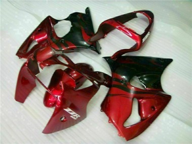 Rouge Noir Carénage Kawasaki ZX6R 2000-2002