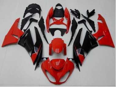 Rouge Noir Carénage Kawasaki ZX6R 2009-2012