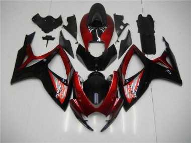 Rouge Noir Carénage Suzuki GSXR 600 / 750 K6 2006-2007