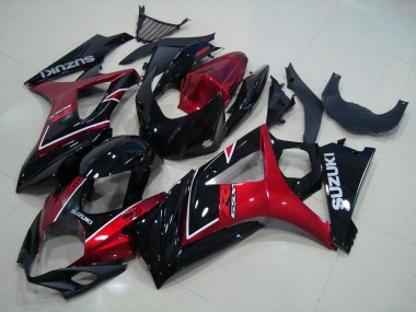 Rouge Noir Carénages Suzuki GSXR 1000 K7 2007-2008