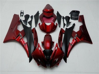 Rouge Noir Carénages Yamaha R6 2006-2007