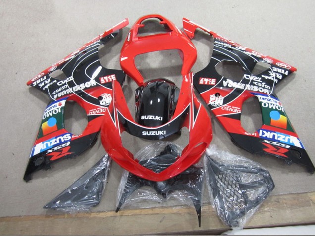 Rouge Noir Denso Carénage Suzuki GSXR 1000 K1 2000-2002 Rouge Noir Denso Carénage Suzuki GSXR 1000 K1 2000-2002