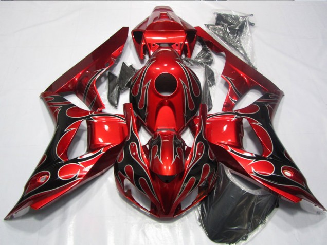 Rouge Noir Flamme Carénage Honda CBR 1000 RR 2006-2007 Rouge Noir Flamme Carénage Honda CBR 1000 RR 2006-2007