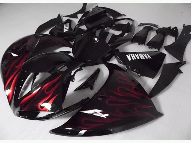 Rouge Noir Flamme Carénage Yamaha R1 2012-2014