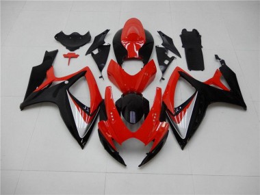 Rouge Noir Kit Carénages Suzuki GSXR 600 / 750 K6 2006-2007