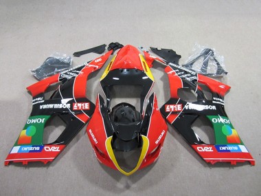 Rouge Vert Noir Carénage Suzuki GSXR 1000 K3 2003-2004