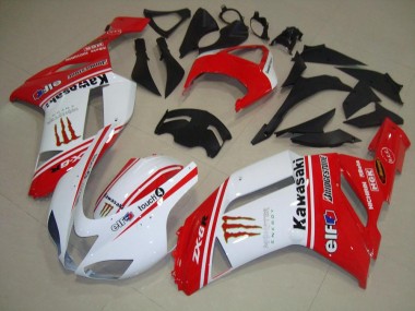 Rouge et Blanc Carénage Kawasaki ZX6R 2007-2008