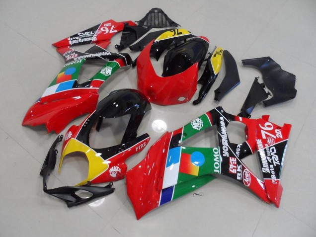 Rouge et Vert Carénage Suzuki GSXR 1000 K7 2007-2008 Rouge et Vert Carénage Suzuki GSXR 1000 K7 2007-2008